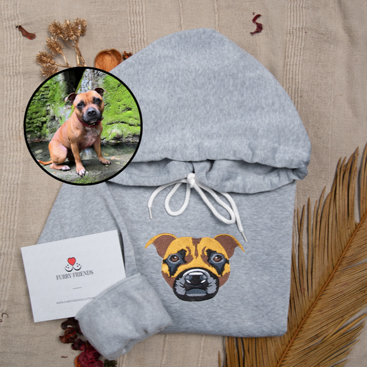 Embroidered Hoodie with Pet Portrait 